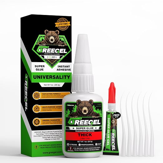 Liquid Thick Super Glue 1 oz + 3g Gel Glue for Large Gaps, Clear CA | Strong Instant Cyanoacrylate Adhesive for Woodworking Large Gap, Rubber, Metal, Glass, Crafts & Repair, uneven surfaces.