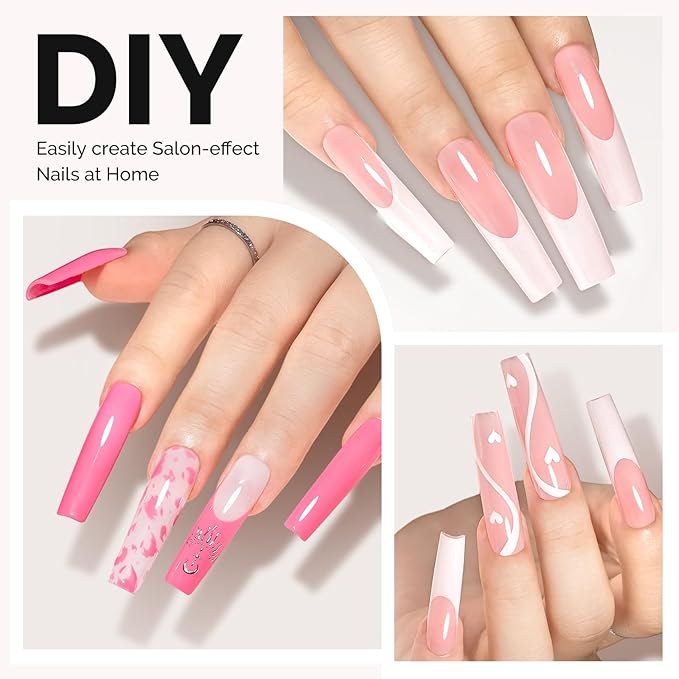 MelodySusie Long Square X Nail Tips - 288Pcs 12 Sizes Clear Acrylic, Half Matte Full Cover Press on Nails for DIY Extension & Salon Use,Pre-Shaped for Long-Lasting Manicure