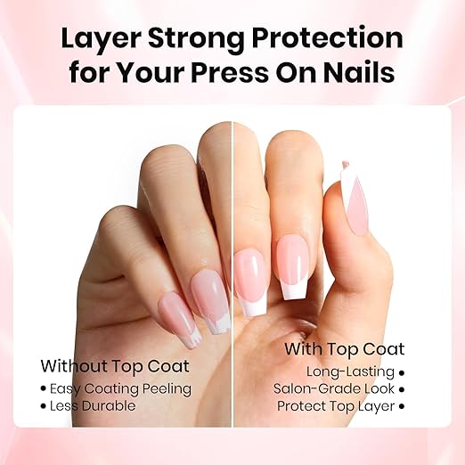 Beetles HEMA-Free Nail Glue & No-Wipe Top Coat Set, 2Pcs 15ml TPO-Free Strong Hold for Press-On Nails & Nail Tips, Easy Soak-Off, Mirror-Shine, Beginner-Friendly & Gentle for Sensitive Nails