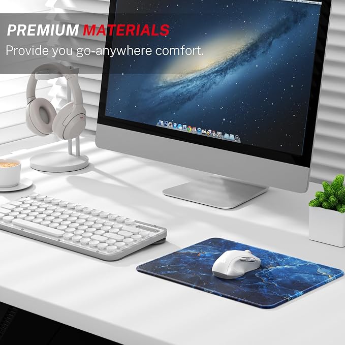 MROCO Essential Office & Gaming Mouse Pad, 8.5 x 11 Inch, Ocean Marble | Anti-Fray Stitched Edges, Functional Pattern Design, Non-Slip Rubber Base, Water and Stain Resistance