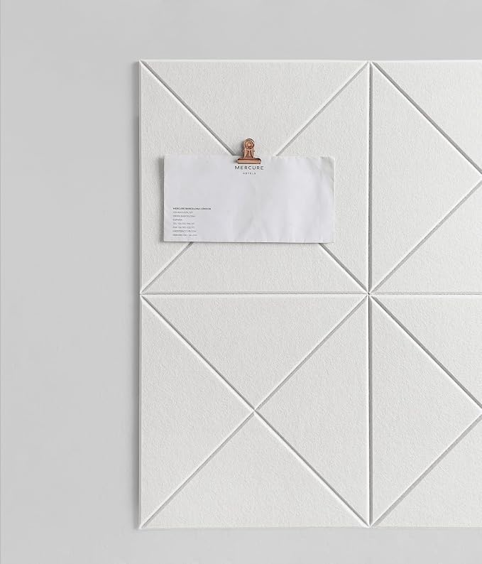 Cork Board 24 x36 Alternative - 6 Pack Felt Wall Tiles with Safe Removable Adhesive Tabs, Cork Boards for Walls Cork Board for Home Office Pin Board Tack Board - Pure White