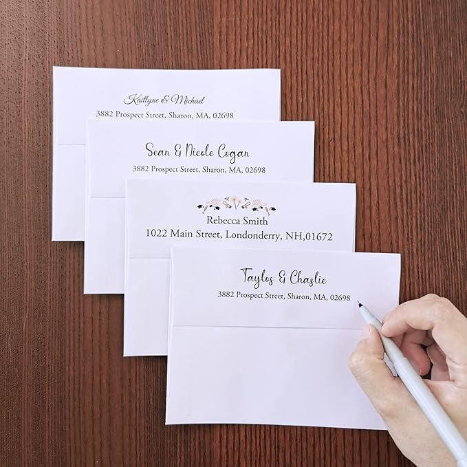 500 Pcs Bulk A2 Invitation Envelopes in White Peel & Press Self Seal 4 3/8 x 5 3/4 Square Flap Envelopes RSVP Return Envelopes 95lb. for Announcement Mailing 4x5 Greeting Cards Photo 1/4 Fold Cards