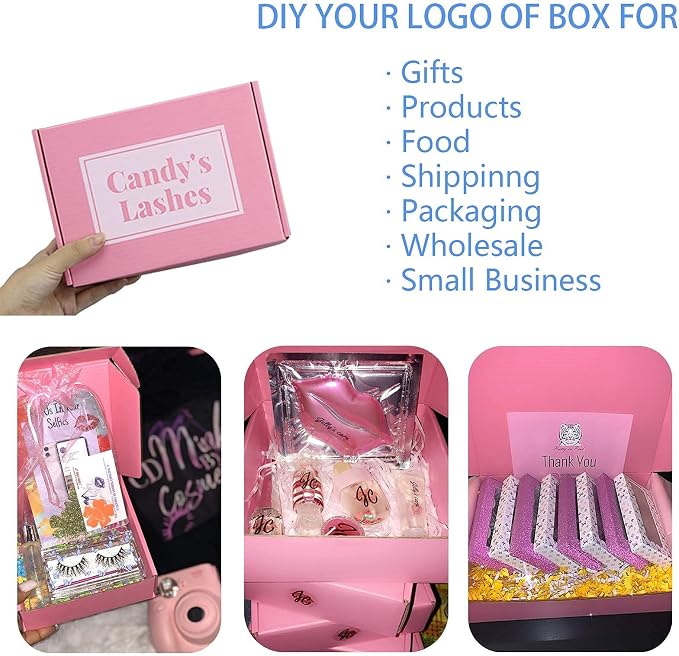 8x5.5x1.6 Shipping Boxes Pink Mailer Corrugated Cardboard Box(25pcs) | for Packaging, Literature, Packing, Mailing, Storage, Small Business, Moving, Gift, Supplies, Quick Fold, Tab Locking