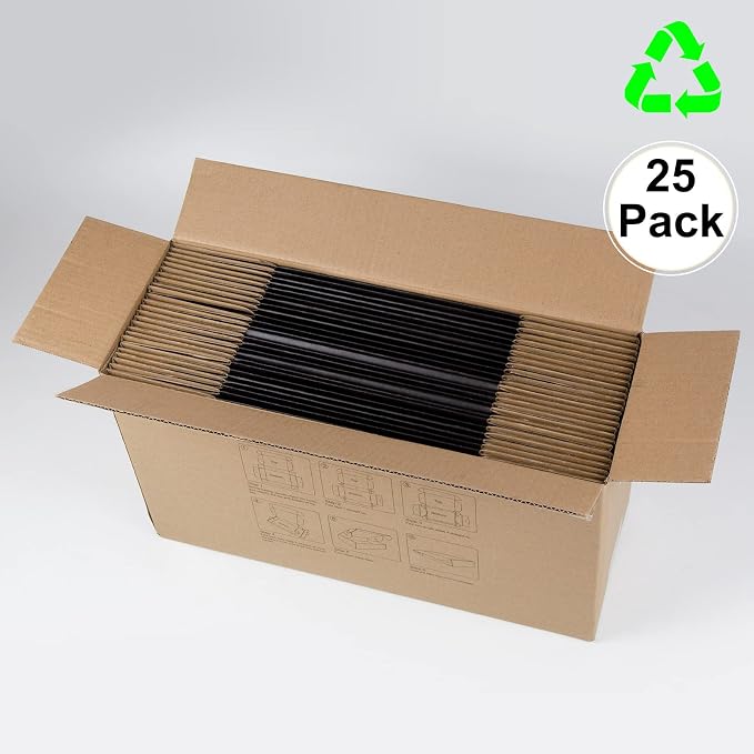 9x6x4 Inches Shipping Boxes Pack of 25, Packaging Corrugated Cardboard Mailer Boxes for Small Bussiness, Black