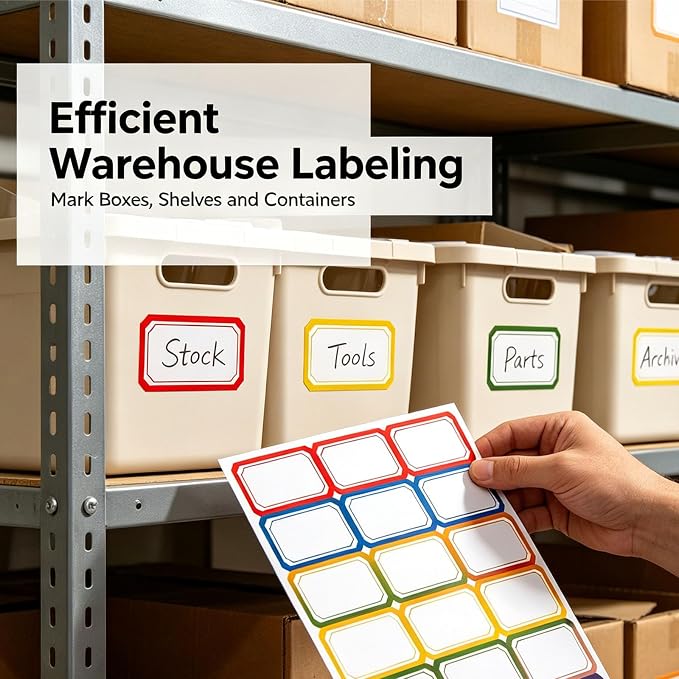 1740PCS Colorful Self Adhesive Labels Stickers,Blank Name Rectangular Tags, Round Colored Dot Stickers & Number 1-100 Color Coding Stickers for Office, School, Storage Organizing, Craft DIY