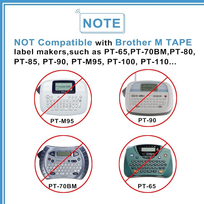 TZe-335 Black Label Tape Compatible with Brother PTouch Label Tape TZe335 | TZe Tz Tape 12mm 0.47 Laminated White on Black for Brother P touch PT D210 D220 H110 D600 Label Maker, 4-Pack