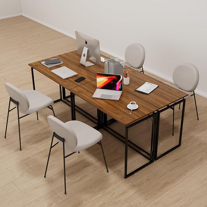Folding Desk - 31.5" Wood Top Foldable Desk for Small Spaces | No Assembly Required Compact Desk for Home Office, Writing, and Study