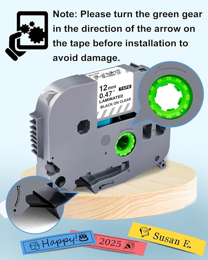 Compatible with Brother P Touch Label Maker Tape TZe 12mm 0.47" | Laminated Multicolor Label Tape TZ Refills, Work for Brother P-Touch PT-D210 D220 H110 D400 D600 1280, 1/2" x 26.2', 6 Pack