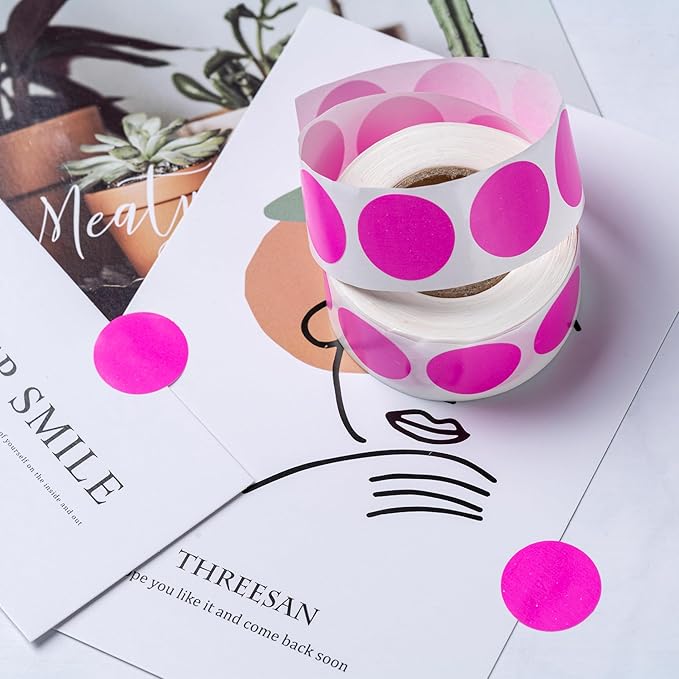 Hoewina Colored Dot Stickers 3500 Pcs,3/4" Label Sticker,7 Colors Glue Dots | Color Stickers,Round Color Coding Labels Circle Dots Labels Circle Stickers for Office,Classroom,Family,(500 Labels/Roll)