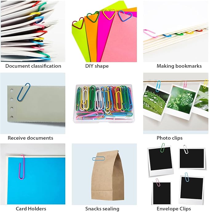 Paper Clips, 100Pcs 2 Inch Large Paperclips Assorted Color | Coated Jumbo Reusable Big Paper Clips, Large Colored Paper Clips for Office School Document Organizing