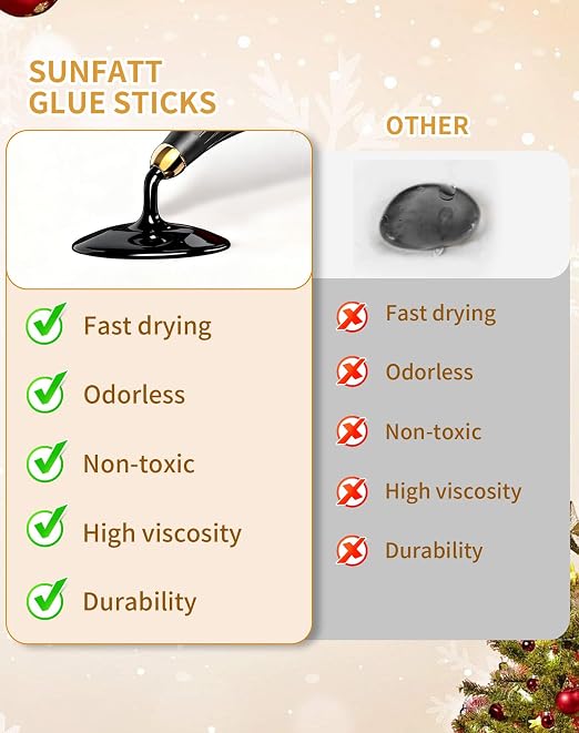 Black Full Size Hot Glue Sticks(30 Pcs),7.9" x 0.43" Glue Gun Sticks | Perfect for Full Size Hot Glue Gun,Easily Create and Bond Crafts on Wood,Plastic,Glass,Flowers,Fabrics,Foam,Jewellery