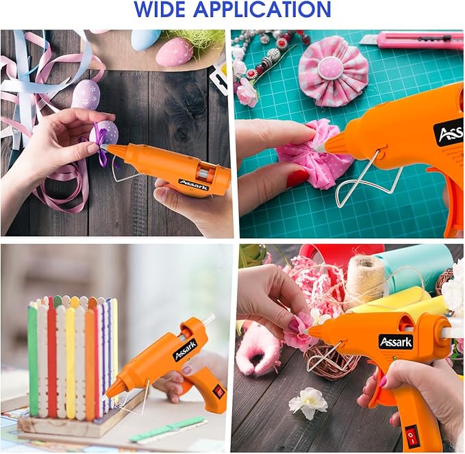 Hot Glue Gun Kit with 30 Glue Sticks, Fast Preheating Hot Melt, High Temp for School Crafts DIY Arts and Quick Home Repairs,20W