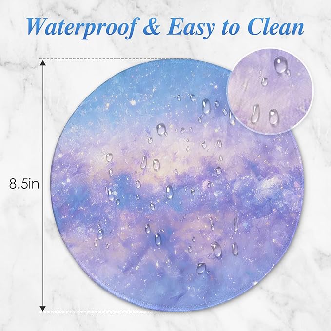 Round Mouse pad, high-end Texture, Sewn Edge Design, Anti-Slip Rubber Base. 8.6 x 8.6 inches (Phantom Purple)