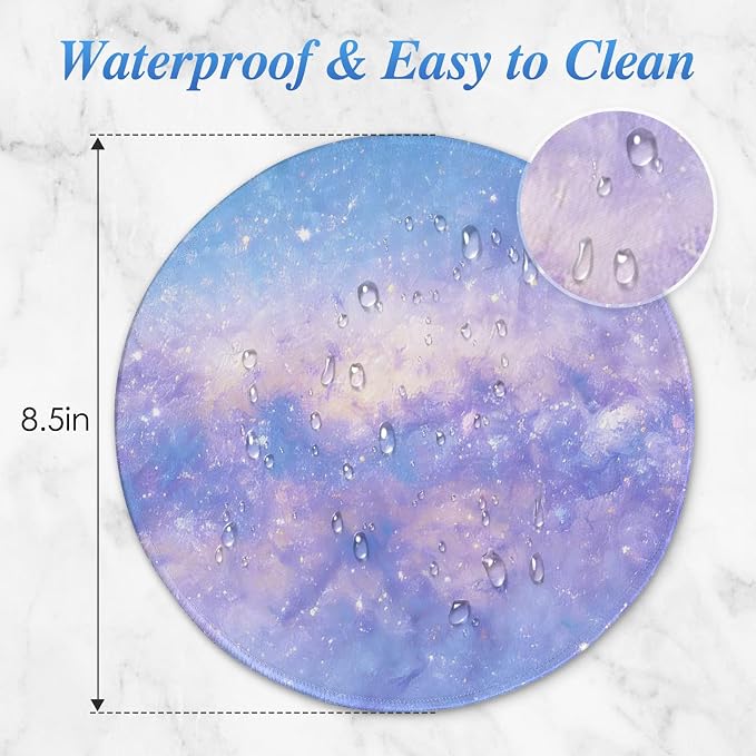 Round Mouse pad, high-end Texture, Sewn Edge Design, Anti-Slip Rubber Base. 8.6 x 8.6 inches (Phantom Purple)