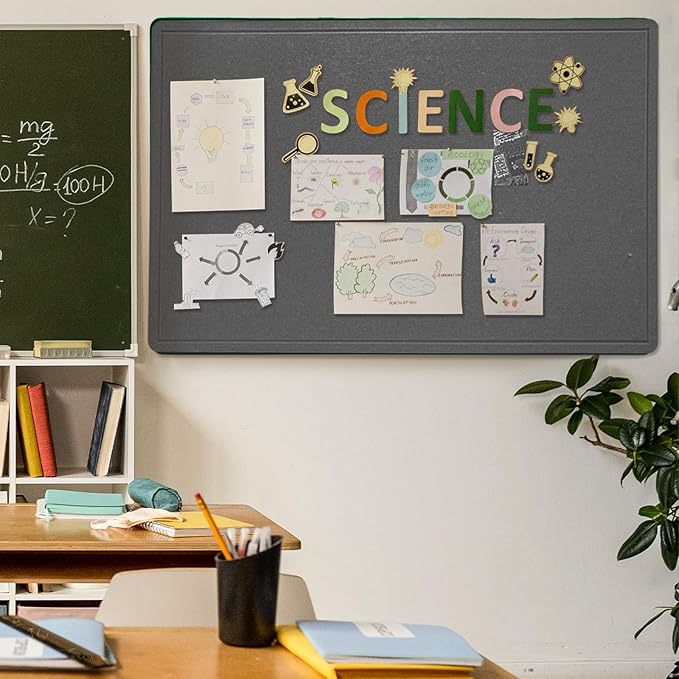 Felt Bulletin Board 60x36 inches, Decorative Pin Board for Home & Office | Cork Board Alternative for Wall with Push Pins, Display Mood Board for Photos, Notes & Reminders