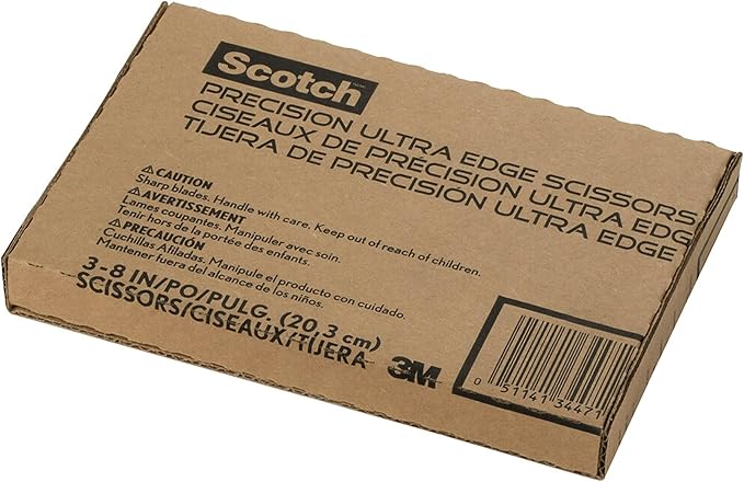 Scotch Brand Precision Ultra Edge Scissors, Left- or Right-Handed, 8 Inch, 6-Pack