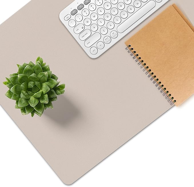 Mouse Pad and Keyboard Wrist Rest, Large Keyboard and Mouse Pad Set, Ergonomic Mousepad with Wrist Rest, Non-Slip Desk Mat Protector for Office, Home (35.4×15.7 Inches, Cream Pink)
