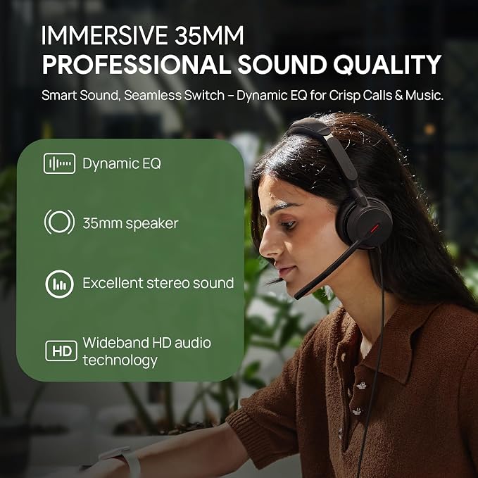 Yealink UH44 USB Headset, Teams Certified, 2 Mics, USB-C/A,in-Line Controls | AI noise-canceling mics,usb headset with microphone for work,wired headset for pc laptop,work from home,busy light