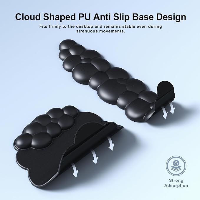MOKURU Cloud Mouse Pad with Wrist Rest, Cloud Keyboard Wrist Rest, Mouse Pad Wrist Support, Ergonomic Keyboard Mouse Wrist Support (Black)