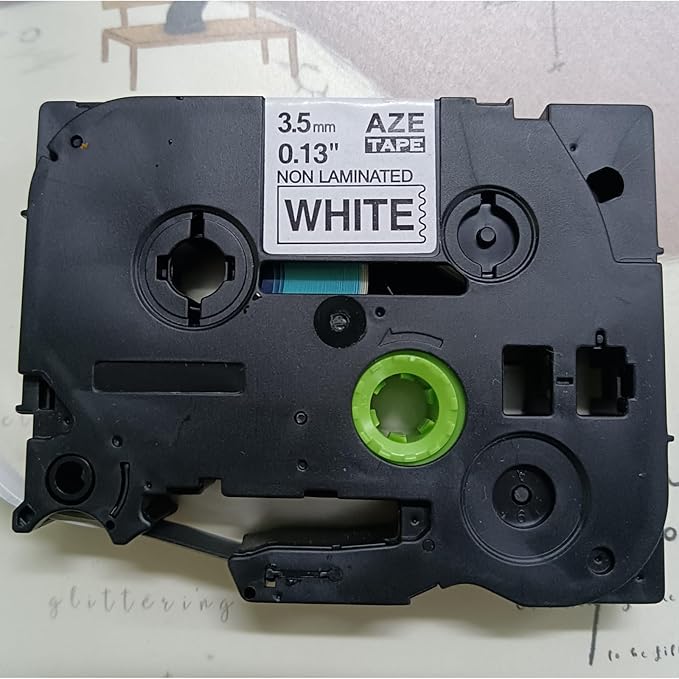 3.5mm Label Tape Replacement for Brother TZe-N201 TZeN201 Black on White | TZe TZ Tape 3.5mm 0.13 Inch Narrow P Touch Label Maker Tape Compatible with Brother PT-D210 PT-D220 PT-H110 PT-D200, 4-Pack
