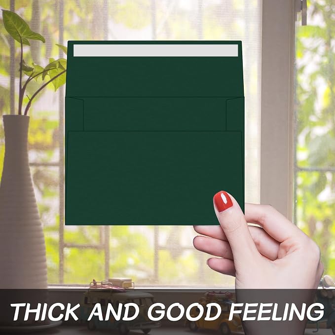 4x6 Envelopes For Invitation((50, Dark green, A6) | A6 Envelope,50 pack 4x6 card Envelopes Self Seal,for weddings, greeting cards,baby shower,photos,birthday