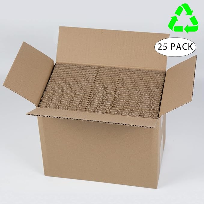 Shipping Boxes 6x4x4 Inches Small Corrugated Cardboard Boxes, 25 Pack