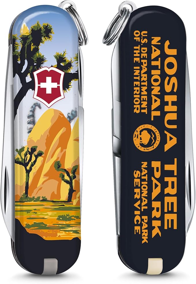 Victorinox Classic SD Swiss Army Knife, Compact, 7 Functions, Swiss Made Pocket Knife with Small Blade, Screwdriver and Key Ring - Joshua Tree National Park