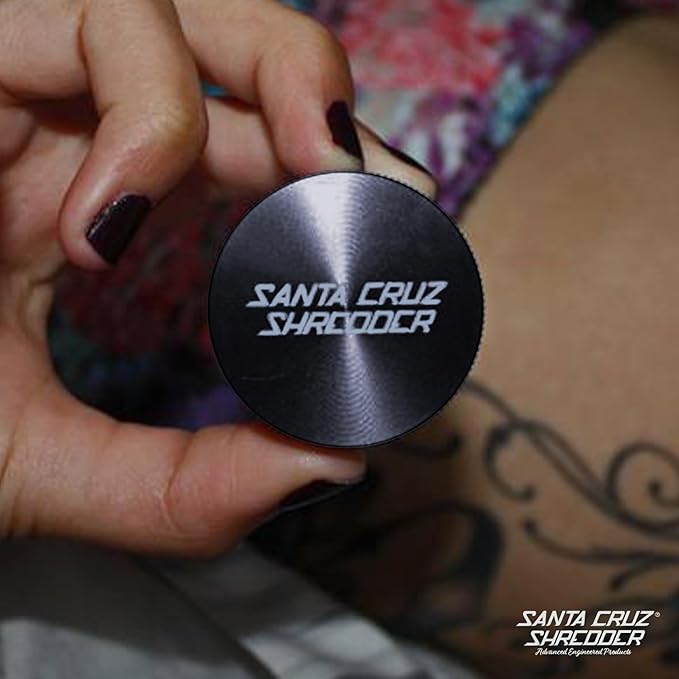 Santa Cruz Shredder Metal Herb Grinder Knurled Top for Stronger Grip 3 Piece Small 1.7" (Grey)