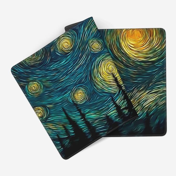 XXL Gaming Mouse Pad 35.4 x 15.7 Inch, Large Desk Mousepad | Mousepad with Starry Sky Design, Non-Slip Rubber Base, Water-Resistant Surface and Stitched Edges for Gaming, Office & Home