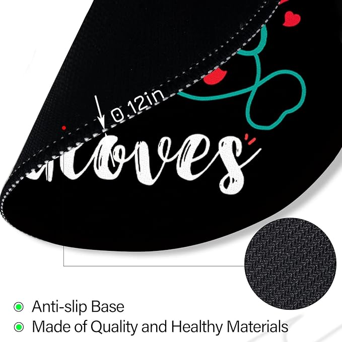 Funny Work Mouse Pad, Small Round Mousepad for Desk, Laptop | Mini Travel Wireless Mice Pad for Computer, Office Accessories, Coworker Gifts, 8.6 x 8.6 inch