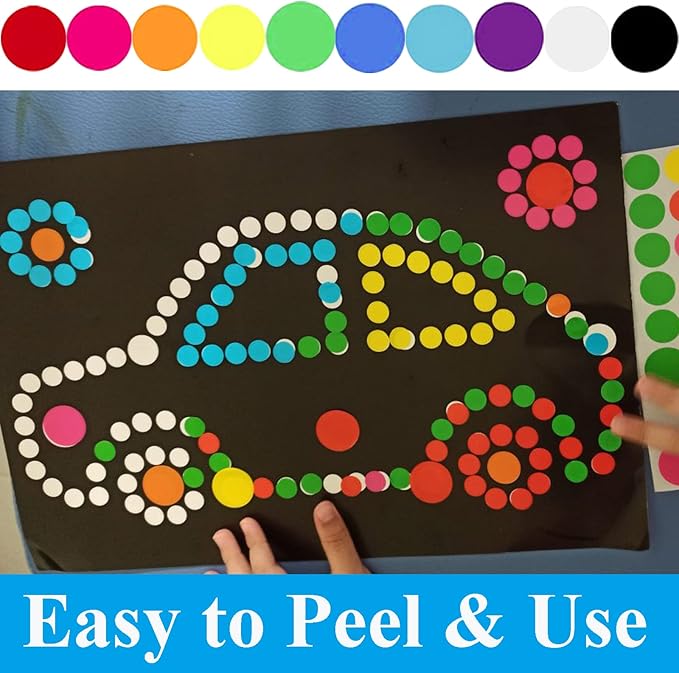 700 Pcs Colored Dot Stickers 3/4 Inch Circle Stickers Color Coding Labels | Round Stickers, Preschool Classroom Must Haves, Polka Dot Stickers for Office Student, Multi Colored, 70 Labels/Sheet
