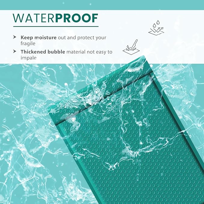 Green Small Bubble Mailers 4x8 Inch #000 | Thick Padded Poly Mailer Envelopes | Mailing Trading card sports Card Bubble Envelopes Water & Tear Resistant | 1000 Pack Bulk