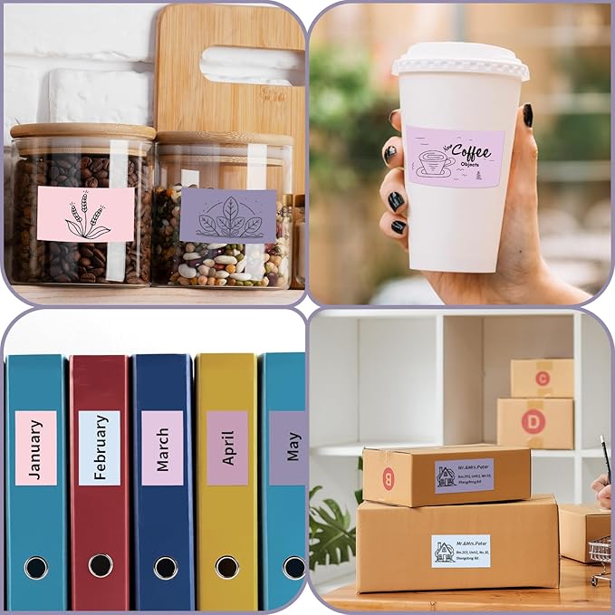 Starboling 2.25" x 1.25" Direct Thermal Labels,Self-Adhesive Printer Label for Address,Logo,Shipping,Barcodes,QR Code(Pink Gradient)