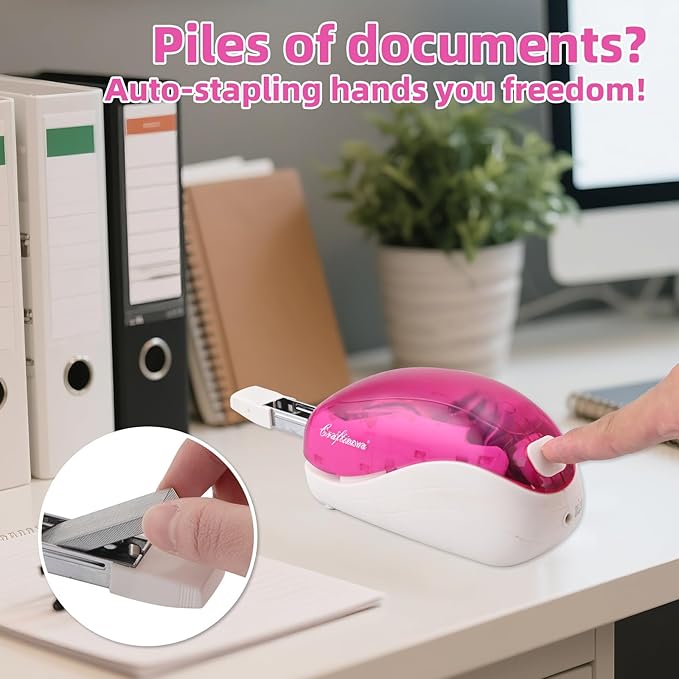 Electric Stapler,Including 2000 Staples and 1 Staple Remover, Suitable for Palm Size and high Comfort,25 Sheet Capacity, AC Adapter or Battery Powered,Battery not Included
