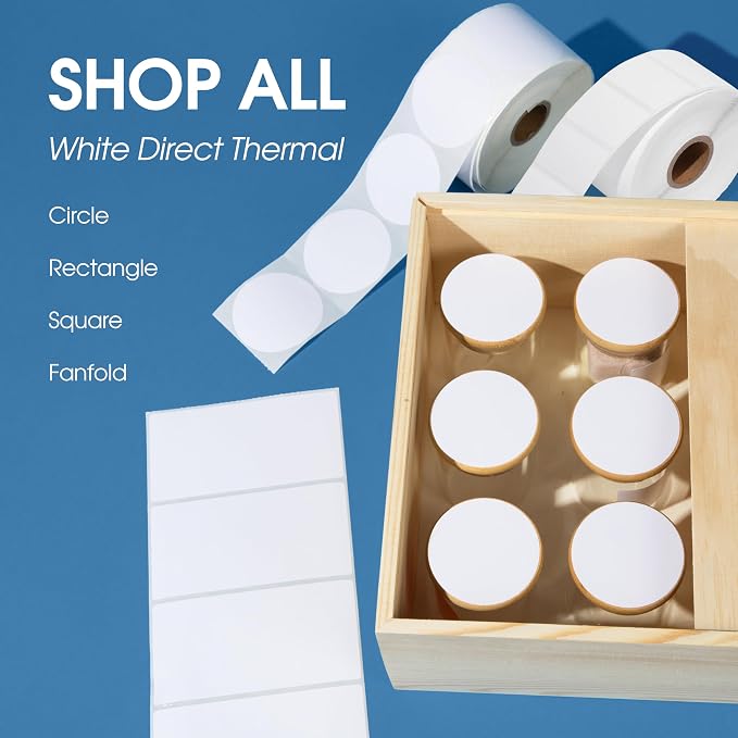 3" X 1.5" Direct Thermal Labels (9000 Count, 10 Rolls) | Inventory Barcode Stickers, SKU Labels, and Shelf Identification - Compatible With Zebra and Rollo Printers