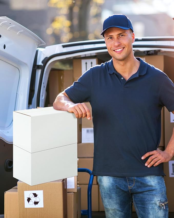 40-Pack-Small-Shipping-Boxes-10x6x6, Corrugated-Cardboard-Boxes-for-Packaging-Small-Business, White-Boxes-Mailers