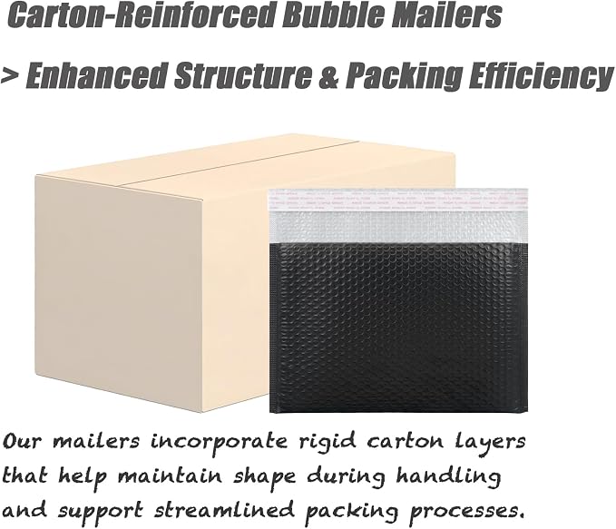 Light Pink Poly Bubble Mailers 10 x 7 + 2 Inch,40 Per Box | Padded Envelopes, Shipping Envelopes
