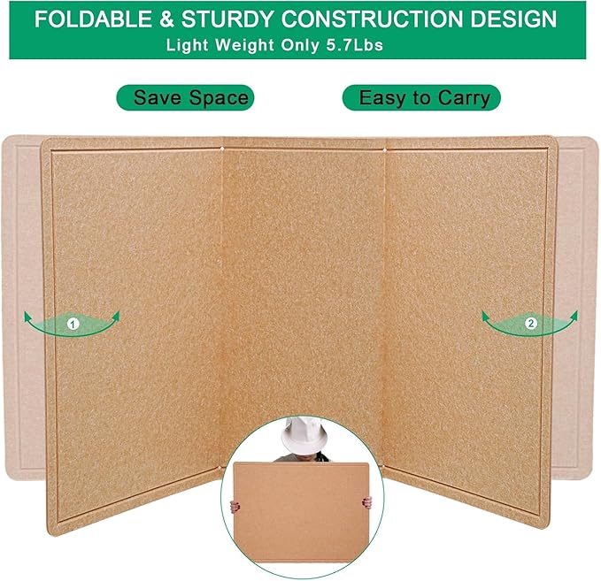 Extra Large Bulletin Board 96" x 48", Felt Pin Board, Ginger Yellow | Cork Board Alternative for Wall, Foldable Self-Adhesive Vision Board Prayer Board with Pushpins for Classroom, Office, Home