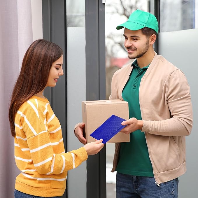METRONIC Small Bubble Mailers 4x8 200 Pack Waterproof Blue Bubble Mailers Self Seal Padded Envelopes Bubble Envelopes for Small Business Packaging Sports Cards Bubble Mailer Usable Size 4x7