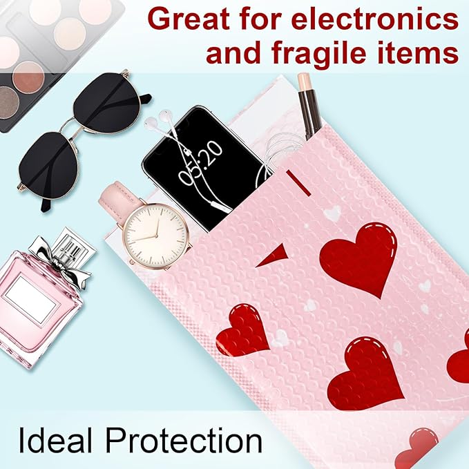 50 Pack Bubble Mailers 6x9 Inch,Self Sealing Adhesive Padded Envelopes,Waterproof Cute Bubble Mailers,Cushioning Shipping Envelopes for Packaging, Mailing, Gifts, Small Business