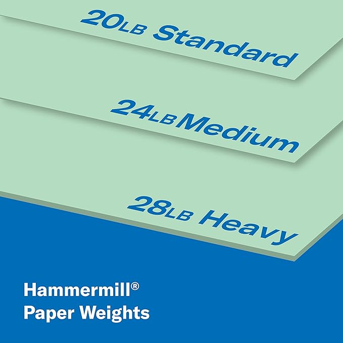 Hammermill Colored Paper, 20 lb Green Printer Paper, 8.5 x 11-10 Ream (5,000 Sheets) - Made in the USA, Pastel Paper, 103366C