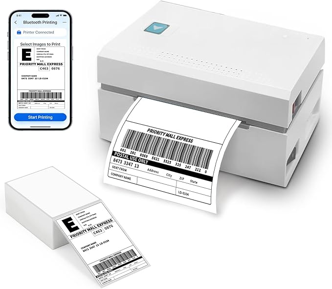 4000 4x6 Thermal Labels 1000/Stack, HUOJI Shipping Thermal Labels 4x6 Fanfold Compatible with Rollo, Zebra, MUNBYN Printers (Commercial Grade)