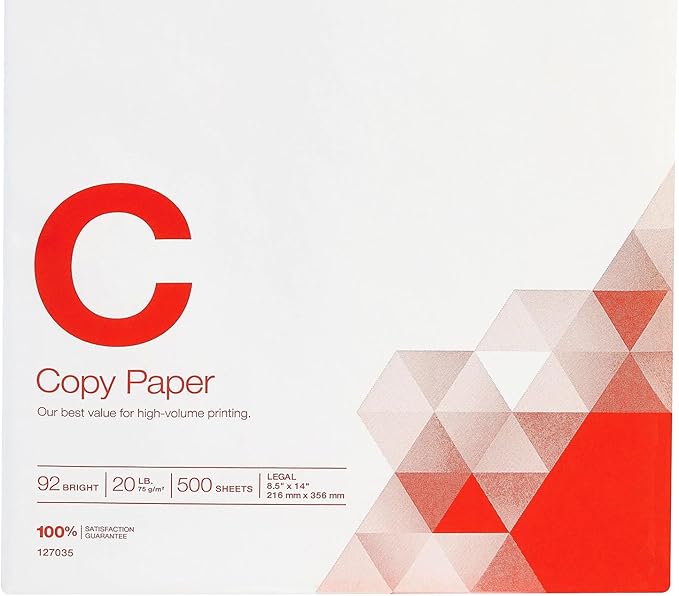 Staples Copy Paper, 8.5x14 Inch Legal Size, 20 lb., For Office & School | Reliable multipurpose paper sized for printers, copiers, and everyday documents.