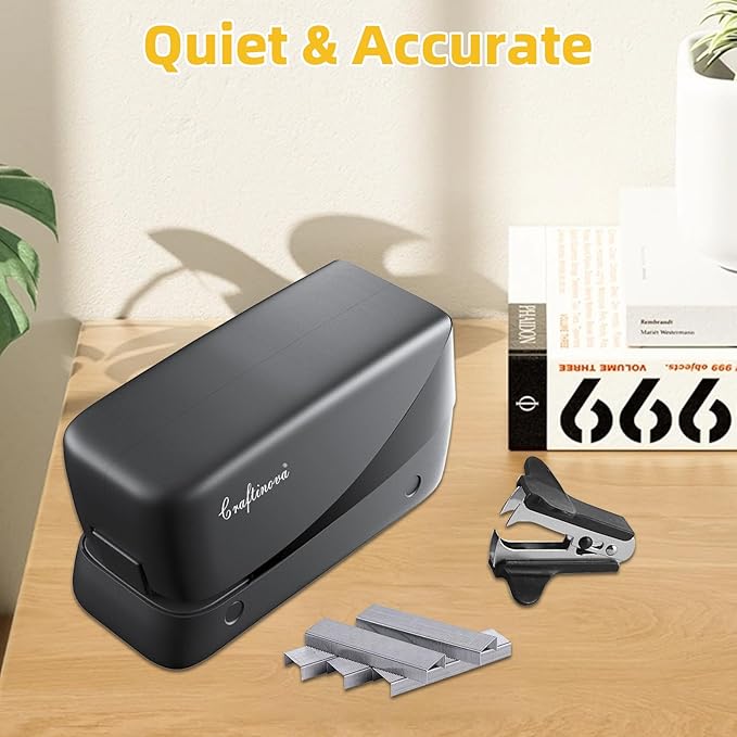 Electric Stapler, 25 Sheet Automatic Stapler, Include 2000 Staples and 1 Staple Remover, Jam Free, Professional and Home Office,Battery not Included,AC or Battery Powered