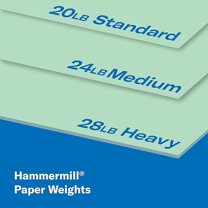 Hammermill Colored Paper, 20 lb Green Printer Paper, 11 x 17-1 Ream (500 Sheets) - Made in the USA, Pastel Paper, 102186R