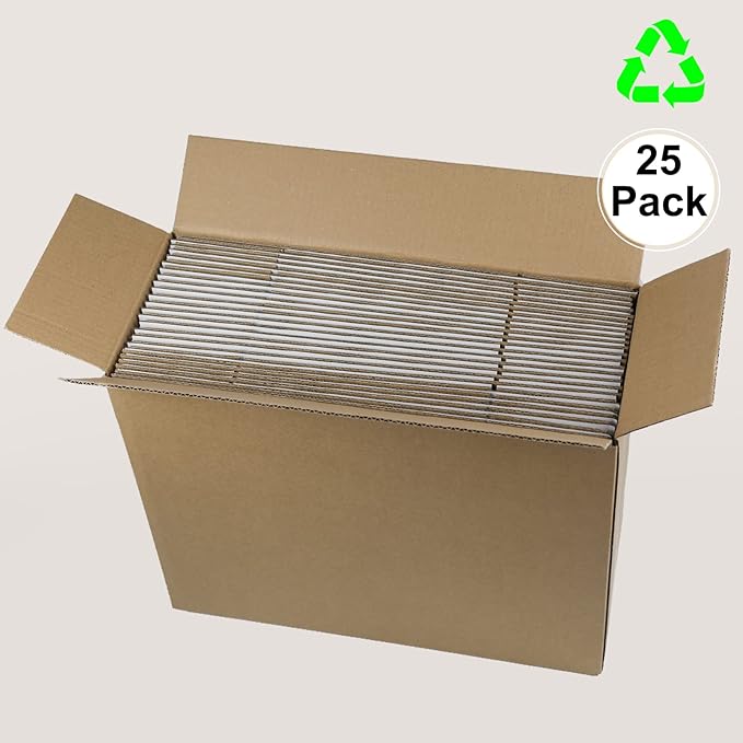 12x9x4 Inches Shipping Boxes, White Corrugated Cardboard Boxes for Small Bussiness, 25 Pack