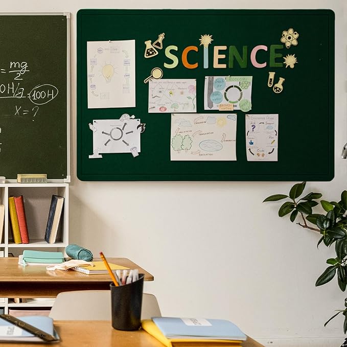 Felt Bulletin Board 60x36 inches, Decorative Pin Board for Home & Office | Cork Board Alternative for Wall with Push Pins, Display Mood Board for Photos, Notes & Reminders