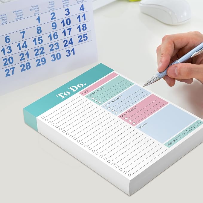 300 Sheets Daily to Do List Notepad Notebook Library Card to Do Planner Checklist Memo Writing Pad Schedule Reminder Office Homework Planner for Task, 6" x 8(To Do)