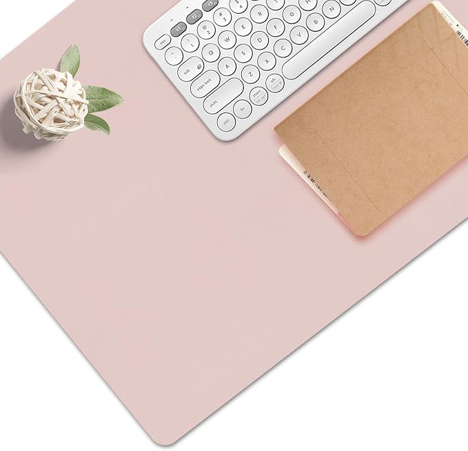Mouse Pad and Keyboard Wrist Rest, Large Keyboard and Mouse Pad Set, Ergonomic Mousepad with Wrist Rest, Non-Slip Desk Mat Protector for Office, Home (35.4×15.7 Inches, Pink)