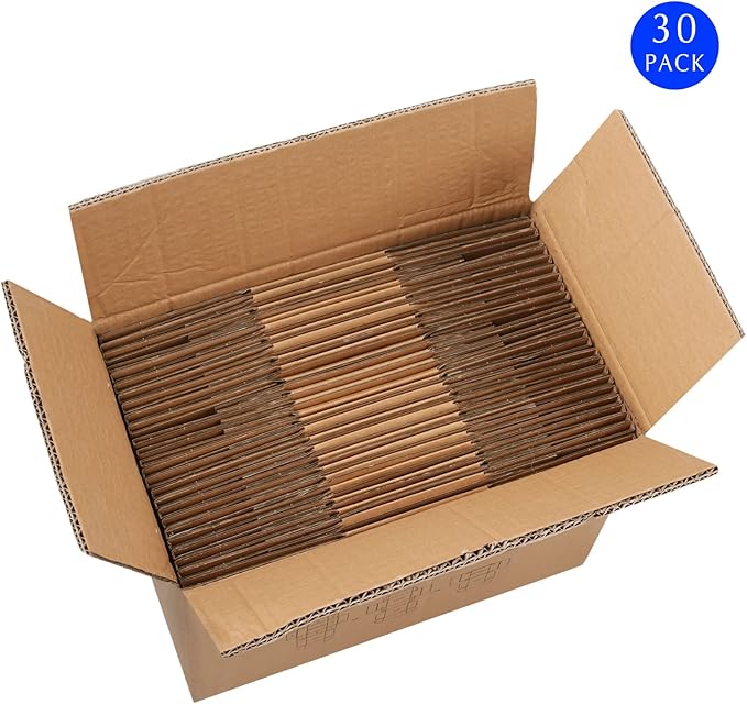 9x6x4 Brown Cardboard Corrugated Boxes 30 Pack, Shipping Boxes for Small Business Mailing Boxes, Mailer Packaging Boxes